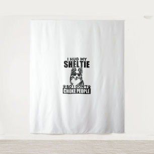 Ich umarmte meinen Sheltie, damit ich nicht Leute Wandteppich
