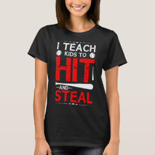 Ich und Baseball lehren Schlagraub Sport T-Shirt