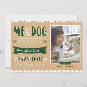 Ich und mein Hund 12x18 Weihnachtskarte Feiertagskarte