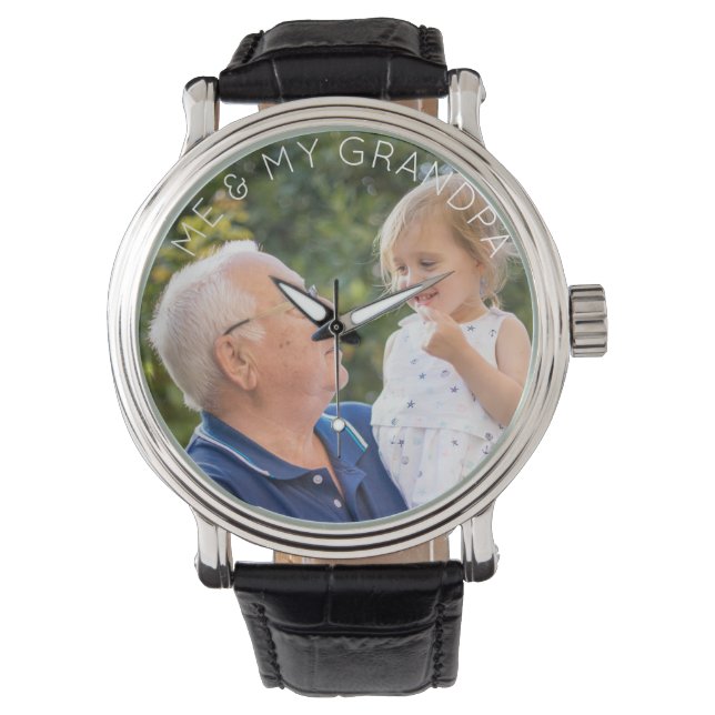 Ich und mein Opa Custom Child Foto Armbanduhr (Vorderseite)