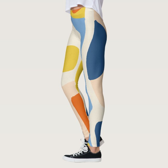 Ich und meine, Abstrakte Bohemische Pastellformen Leggings (Links)