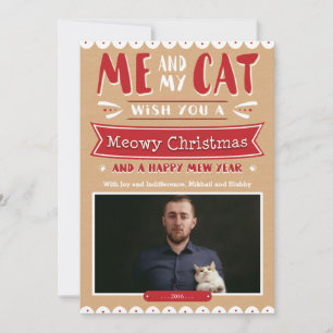 Ich und meine Katze Weihnachtskarte Feiertagskarte