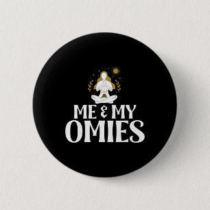 Ich und meine Omies Symbol Namaste Om Religion Med Button
