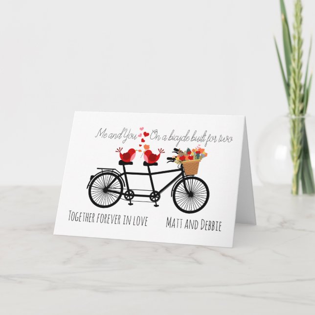Ich und Sie auf einem Fahrrad errichtet für Karte (Vorderseite)