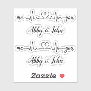 Ich und Sie Heartbeat Liebe Heart Line Individuell Aufkleber