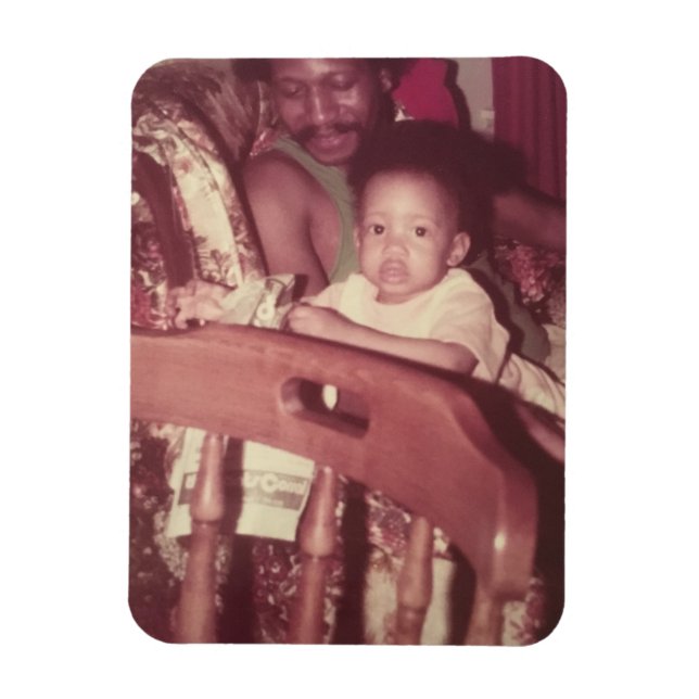 Ich und Vater Foto Magnet (Vertikal)