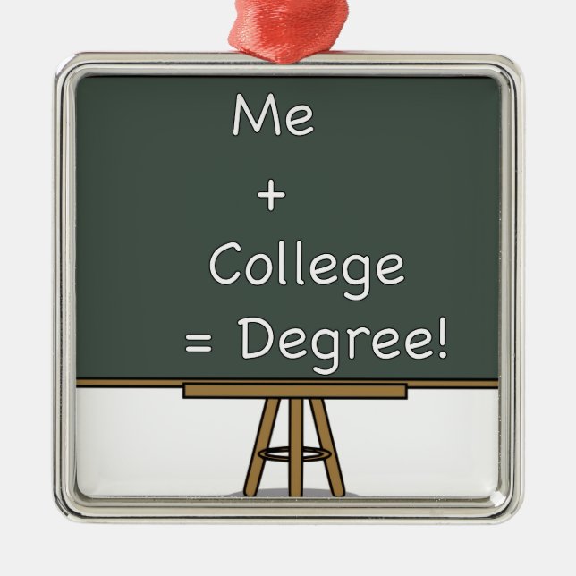 Ich + Uni = Grad-Verzierung Ornament Aus Metall (Vorne)