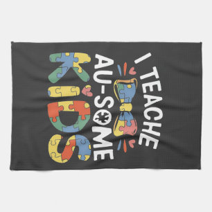 Ich unterrichte Au-some Kids Autismus Awareness Te Geschirrtuch