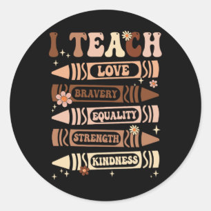 Ich unterrichte Black History Teacher Celebrate Bl Runder Aufkleber