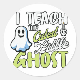 Ich unterrichte das Niedlichste Halloween-Märchen Runder Aufkleber