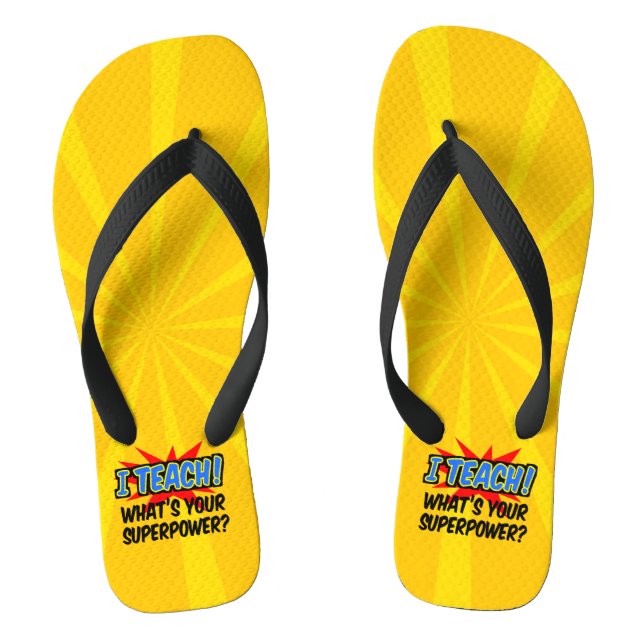 Ich unterrichte deinen Supermacht-Superhelden-Lehr Flip Flops (Fußbett)