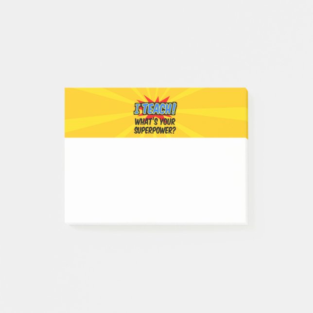 Ich unterrichte deinen Supermacht-Superhelden-Lehr Post-it Klebezettel (Vorderseite)