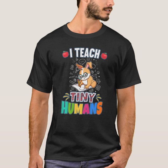 Ich unterrichte den Kleinen Menschen Grundschulleh T-Shirt (Vorderseite)