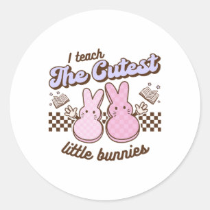 Ich unterrichte den Niedlichen kleinen Bunnies Ost Runder Aufkleber