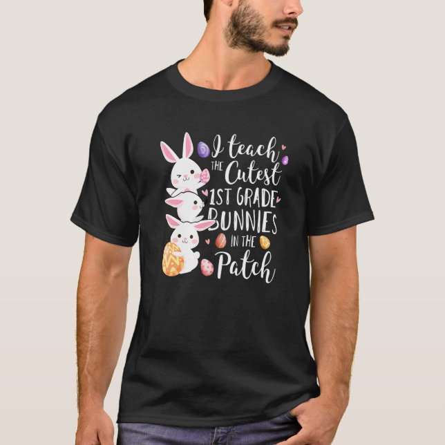 Ich unterrichte die Niedliche Bunnies-Lehrerin Eas T-Shirt (Vorderseite)