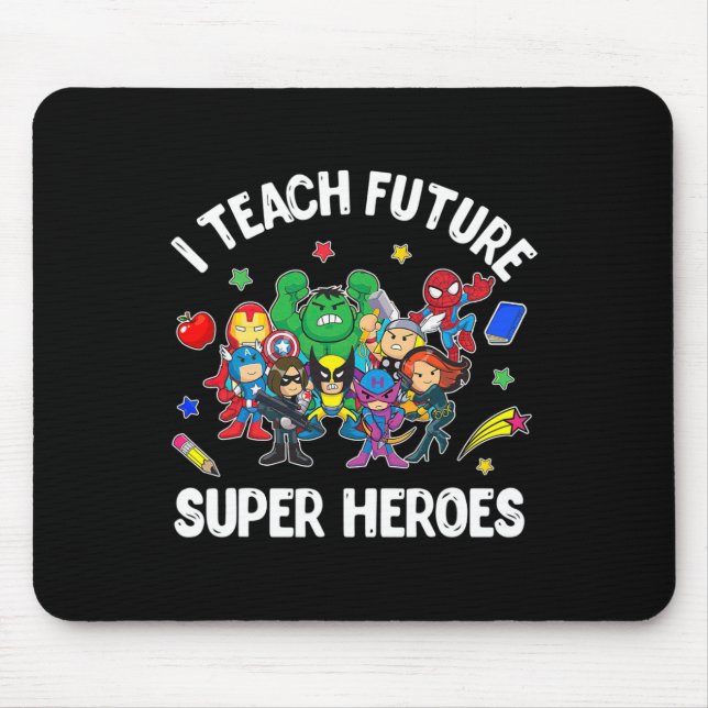 Ich unterrichte Future Super Heroes T-Shirt Gesche Mousepad (Vorne)