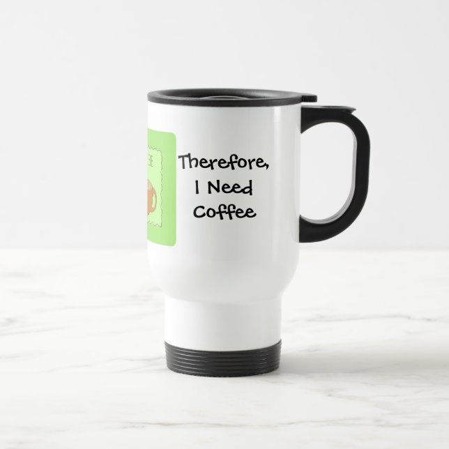 Ich unterrichte humorvolles Kaffeedesign mit Spric Reisebecher (Rechts)