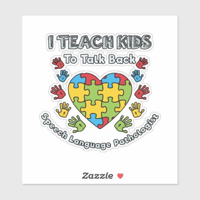 Ich unterrichte Kinder, die Sprachtherapie zurückz Aufkleber (Blatt)