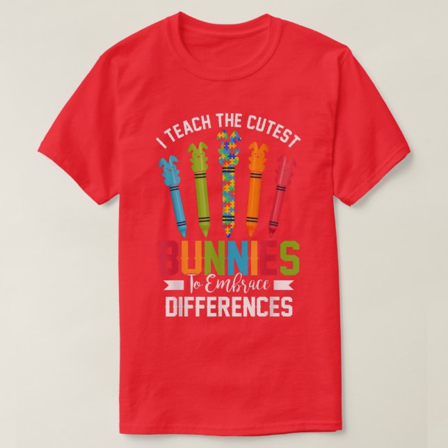 Ich unterrichte Niedliche Bunnies, um Unterschiede T-Shirt (Design vorne)