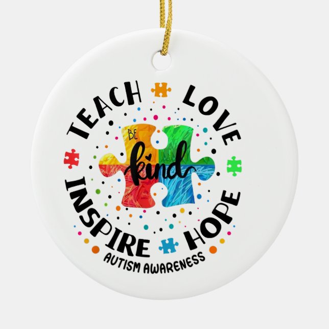Ich unterrichte Phantastische Kinder-Autismus-Bewu Keramik Ornament (Vorne)