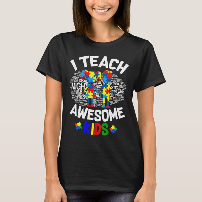 Ich unterrichte Phantastisches Super Kids Autismus T-Shirt (Vorderseite)