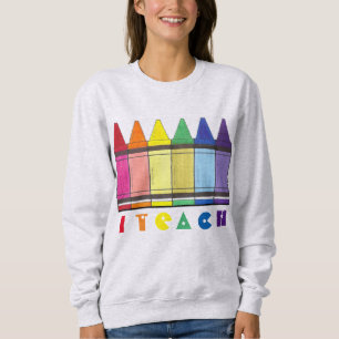 Ich unterrichte Rainbow Crayons Art Teacher Bildun Sweatshirt