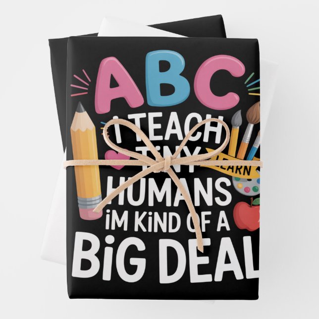 Ich unterrichte Tiny Humans Lehrerauswertungsschul Geschenkpapier Set (Beispiel)