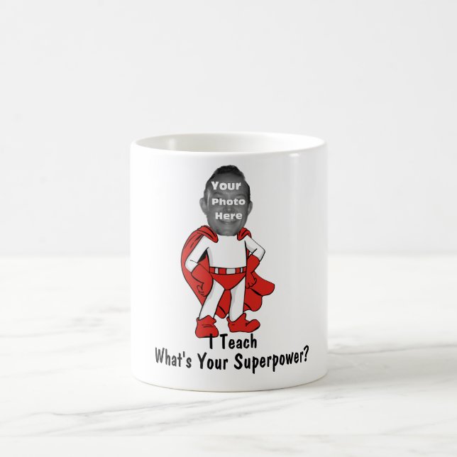 Ich unterrichte: Was ist deine Supermacht?  -Rot Kaffeetasse (Mittel)