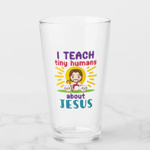 Ich unterrichte winzige Menschen über die Jesus Su Glas
