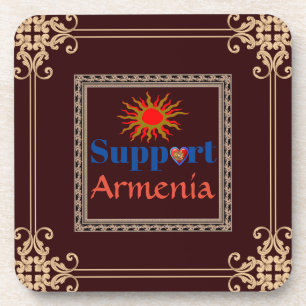 Ich unterstütze Armenien Getränkeabdeckung Getränkeuntersetzer