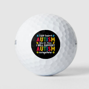 Ich unterstütze Autismus hier oder dort Autismus Golfball