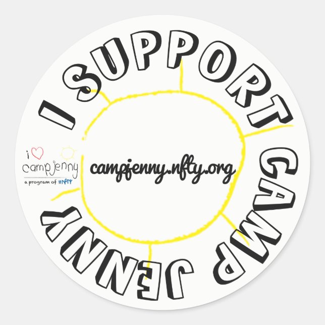 Ich unterstütze CJ Circle White Runder Aufkleber (Vorderseite)