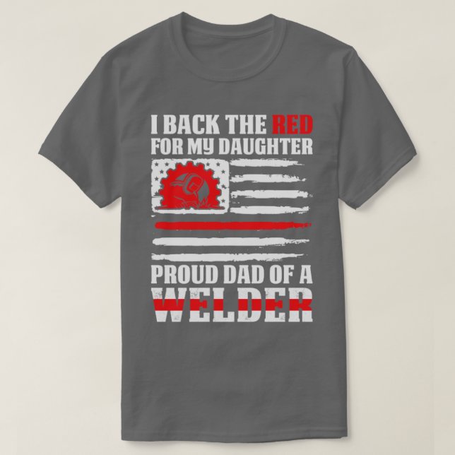 Ich unterstütze den roten, stolzen Vater der Welde T-Shirt (Design vorne)