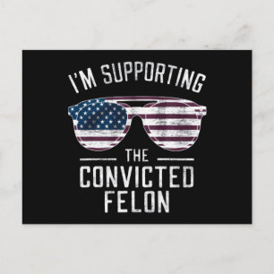 Ich unterstütze den verurteilten Felon Pro Trump 2 Postkarte