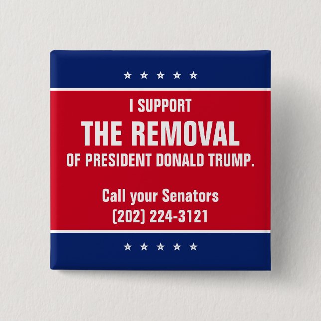 Ich unterstütze die Absetzung von Präsident Donald Button (Vorderseite)