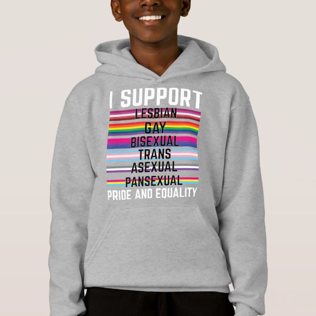 Ich unterstütze die asexuelle Schwulenschwule Hoodie (Vorderseite)
