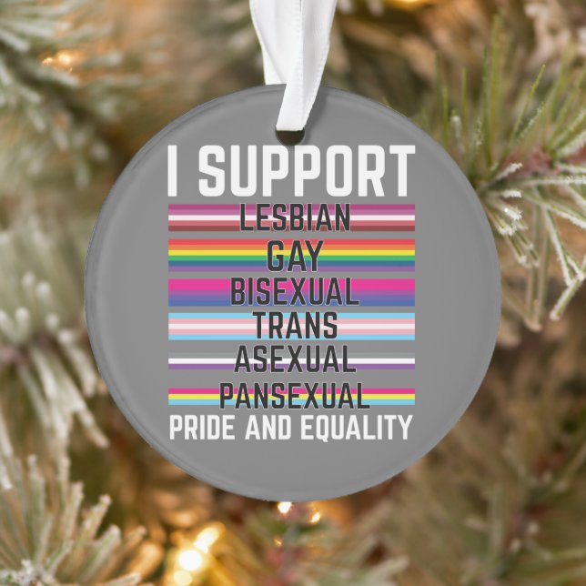 Ich unterstütze die asexuelle Schwulenschwule Ornament (Baum)