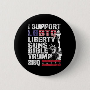 Ich unterstütze die Lgbtq Liberty Guns Bibel Trump Button