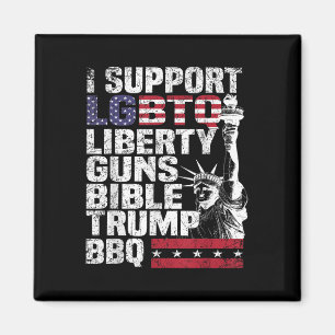Ich unterstütze die Lgbtq Liberty Guns Bibel Trump Magnet