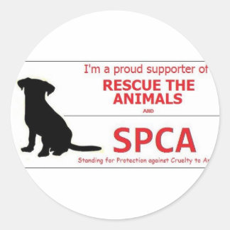 "Ich unterstütze die SPCA..." Runder Aufkleber