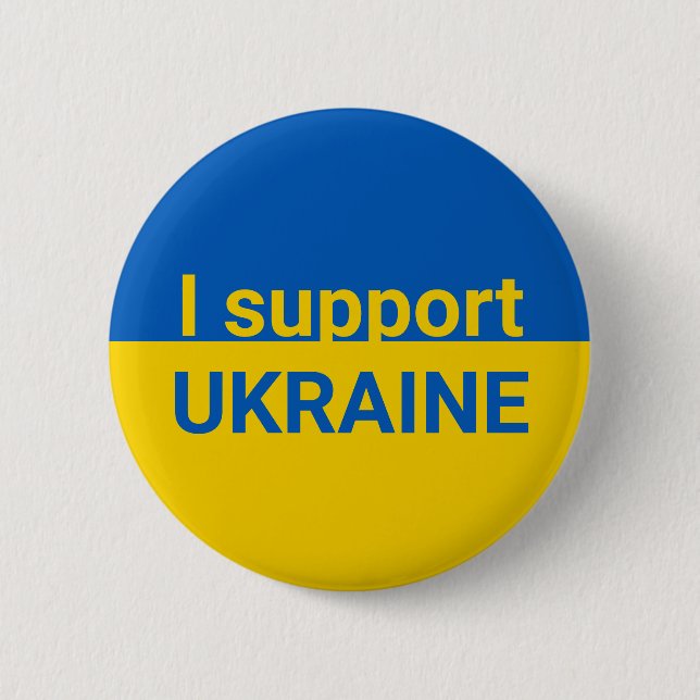 Ich unterstütze die Ukraine einfach Button (Vorderseite)