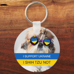 Ich unterstütze die Ukraine I Shih Tzu Nicht Herzf Schlüsselanhänger