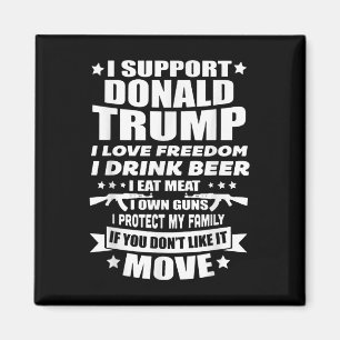 Ich unterstütze Donald Trump I Liebe Freedom I Dri Magnet