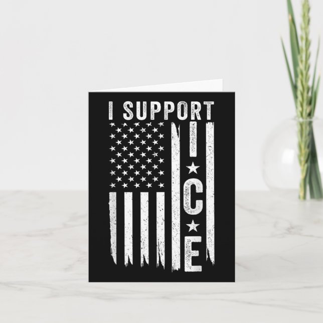 Ich unterstütze Eisen, die amerikanische Flagge vo Karte (Vorderseite)