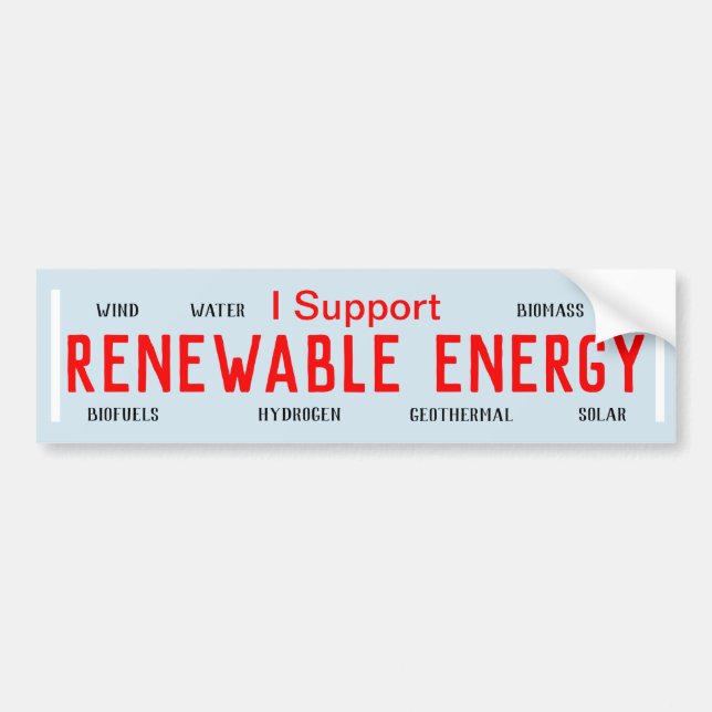 Ich unterstütze erneuerbare Energien Autoaufkleber (Vorne)