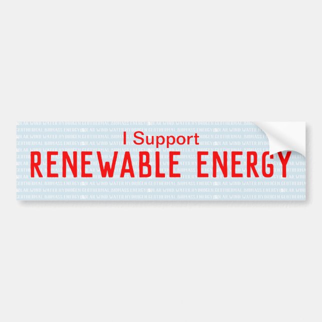 Ich unterstütze erneuerbare Energien Autoaufkleber (Vorne)