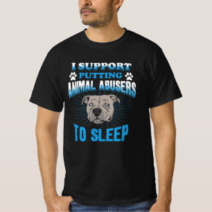 Ich unterstütze es, Tiermissbrauch zum Schlafen z T-Shirt