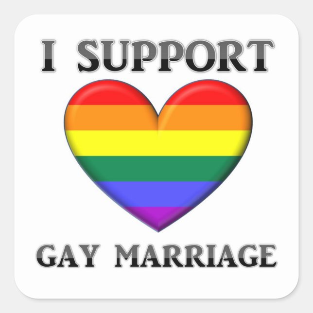 Ich unterstütze Gay Marriage Stickers (Vorderseite)