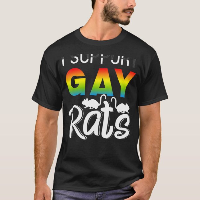 Ich unterstütze Gay Rats Wedding Pride Celebration T-Shirt (Vorderseite)
