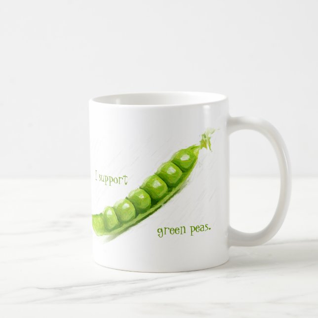 Ich unterstütze grüne Erbsen Kaffeetasse (Rechts)